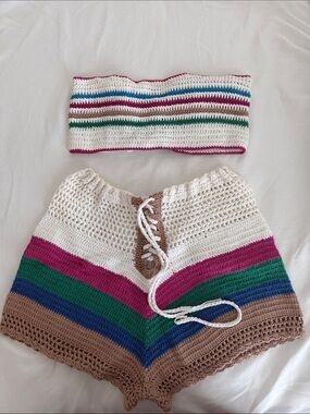 Brazilian Handmade Crochet Set Boho Beach Outfit